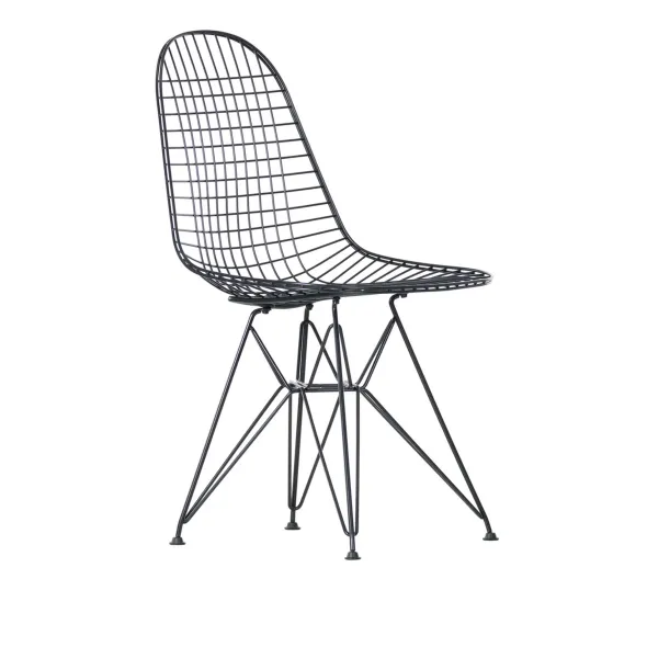 Vitra x Muuto havemøbelsæt med 1 Linear Steel Taupe bord 140 x 75, og 4 sorte Eames Wire Chairs (DKR)