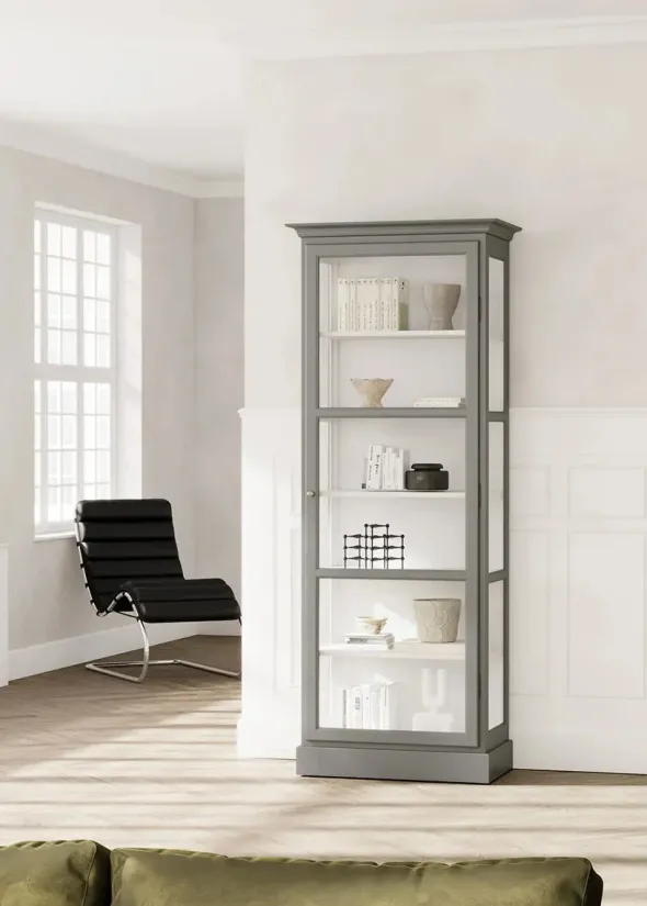 Vitrineskab Classic V1, antracit fra Lindebjerg Design