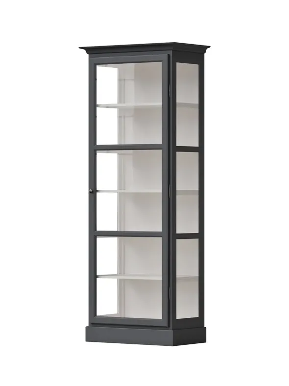 Vitrineskab Classic V1, antracit fra Lindebjerg Design