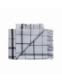Warp & Weft Plaid, concrete/midnight fra Silkeborg Uldspinderi