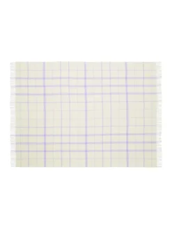 Warp & Weft Plaid, raw white/lilac fra Silkeborg Uldspinderi