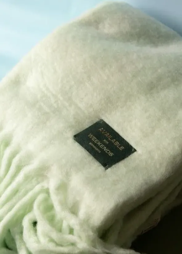Weekend Plaid, mint & creme fra Bongusta