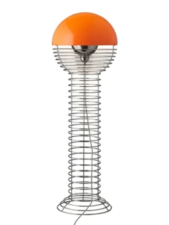 Wire Gulvlampe, orange af Verner Panton