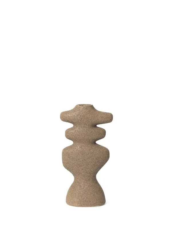 Yara Candle Holder Large, dark sand fra Ferm Living