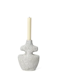 Yara Candle Holder Medium, grey pumice fra Ferm Living