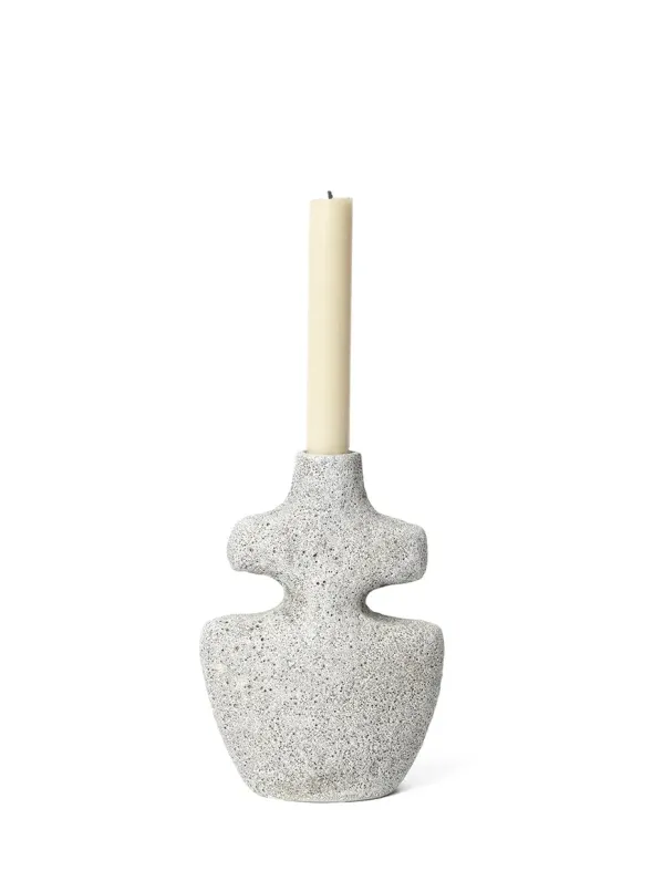 Yara Candle Holder Medium, grey pumice fra Ferm Living