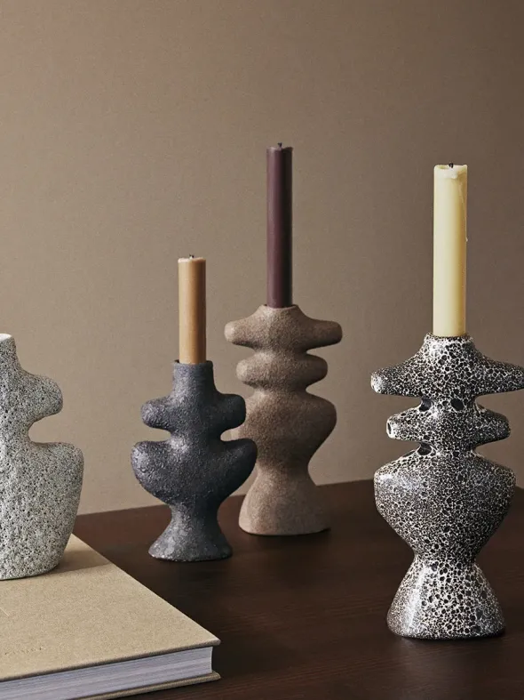 Yara Candle Holder Small, rustic iron fra Ferm Living