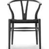 Y-stol CH24 Soft Anthracite Grey med sort flet af Hans J. Wegner