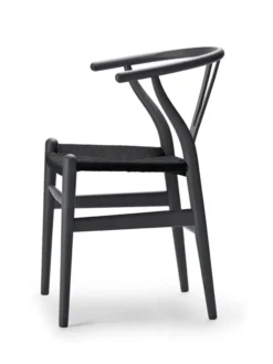 Y-stol CH24 Soft Anthracite Grey med sort flet af Hans J. Wegner