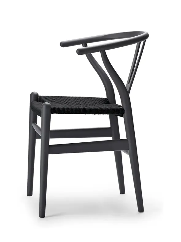 Y-stol CH24 Soft Anthracite Grey med sort flet af Hans J. Wegner