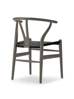 Y-stol CH24 Soft Slate med sort flet af Hans J. Wegner