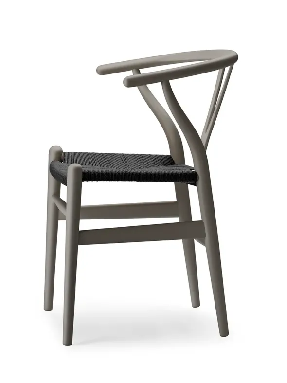 Y-stol CH24 Soft Slate med sort flet af Hans J. Wegner