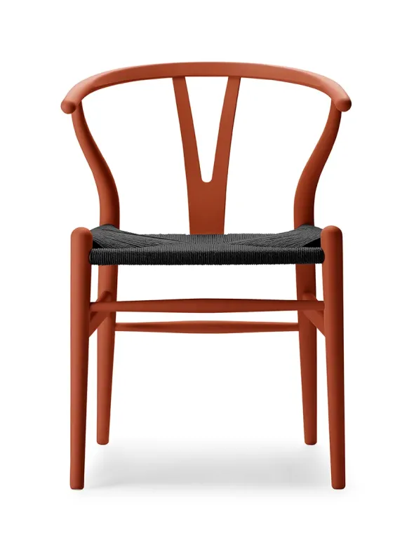 Y-stol CH24 Soft Terracotta med sort flet af Hans J. Wegner